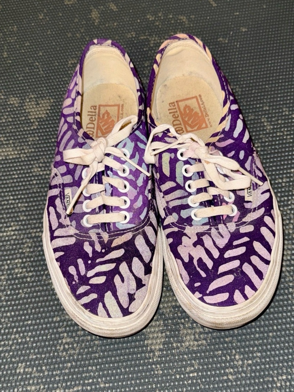 Vans Purple and Lavender Zebra-Pattern Canvas Sneakers